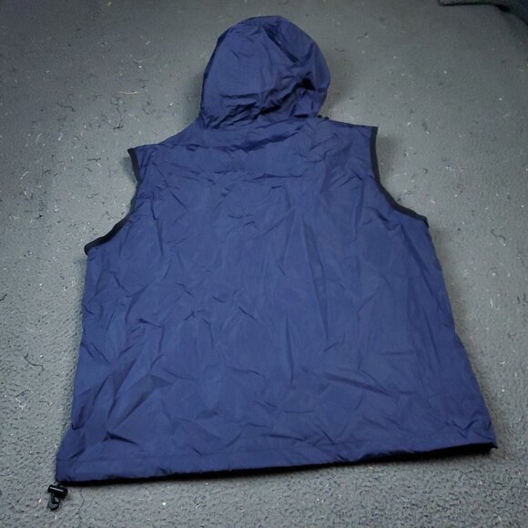 VINTAGE Tommy Hilfiger Nylon Vest Jacket Mens L Large Blue Nylon Hoodie Zip - Picture 4 of 9